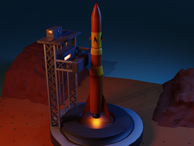 Toy rocket 3d blender fu illustration isometrics render rocket