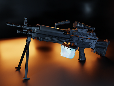 M249 3d 3d art blender design light render weapon
