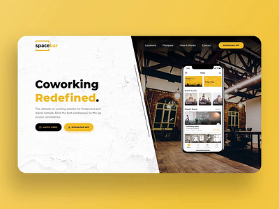Spacebar Landing Page | Interaction adobe xd animation app landing page co working coworking space homepage interaction landing page motion design prototyping responsive spacebar ui ux web design web layout web page website website design