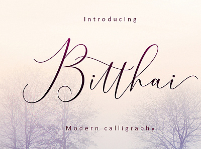 Font Bitthai Script calligraphy font design