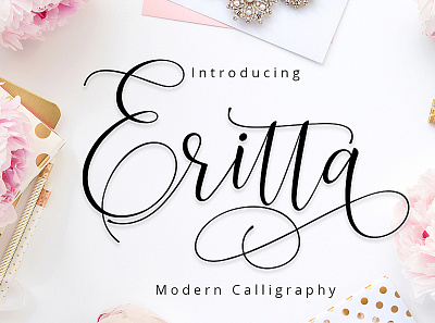Font Eritta Script calligraphy fonts fonts collection lettering script