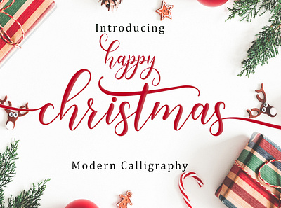 Font Happy Christmas branding calligraphy design font design fonts fonts collection illustration lettering logo vector