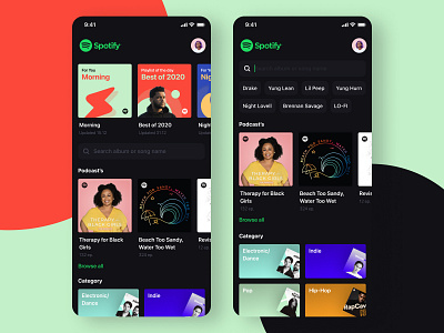 UI/UX | Spotify Mobile App Redesign animation app branding design graphic design illustration illustrator ui user interface ux