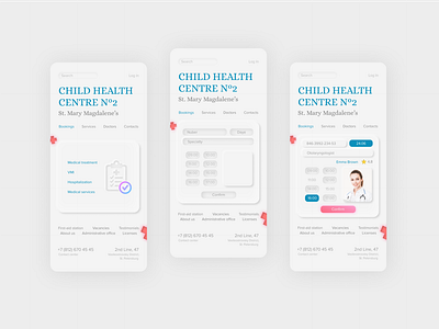 Mobile version of Health Centre website