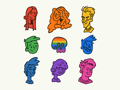 Pride 'til you die character doodle lgbt love pride skull
