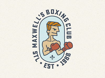 Square Up badge boxing character logo