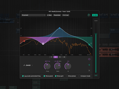Fancy Reaplugs: ReaEQ audio app daw desktop desktop app music app plugin reaper sound ui uidesign