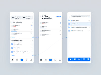 Storj mobile — Home screens blockchain file manager file sharing file upload ios mobile stats storage ui uidesign ux uxdesign