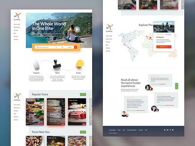 Foodietrip WIP cards design flat food map material travel trip typography ui web webdesign