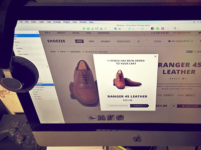 "Added to cart" popup ecommerce fashion popup shoes shop ui uidesign ux web webdesign webshop website