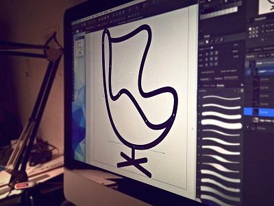 Eggchair icon WIP affinitydesigner chair eggchair graphic icondesign icons nounproject process vector vectoricon wip
