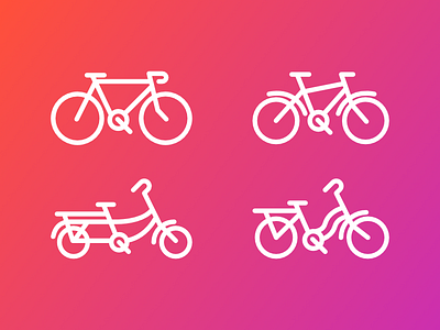 Bicycles vector icons