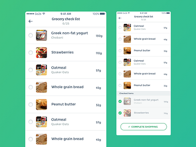 Grocery list body checklist fitness fitness app food grocery health ios iphone nutrition ui