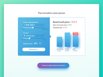 Risks calculator calculator clean cta finances graph landing simple ui ui design