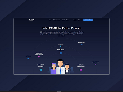 Partner program page design flat minimal ui web web design website