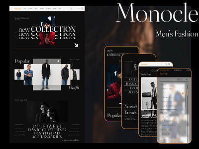 Monocle - men's fashion behance concept interface mobile typography ui ux web design web page