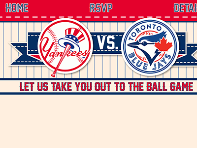 Baseball Invite baseball event evite graphic design illustration illustrator webpage