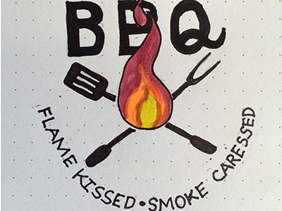 Flame Kissed, Smoke Caressed bbq fun sketch