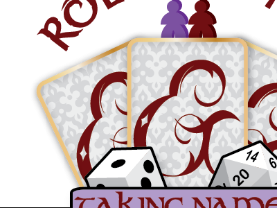 Rolling Dice & Taking Names (final) color gaming illustrator logo podcast