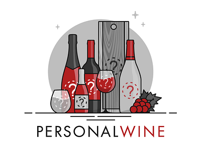Personal Wine Graphic 2d bottles glasses grapes lines personalize wine