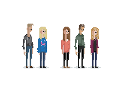 Pixel Family 8 bit chillin family home is where the heart is live laugh love people pixel pixel art