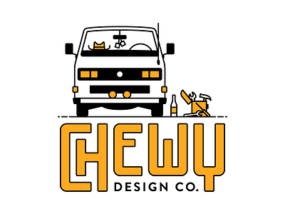 Chewy Design Co. build chewy cowboy hat design dice line logo simple tools van van life vanagon
