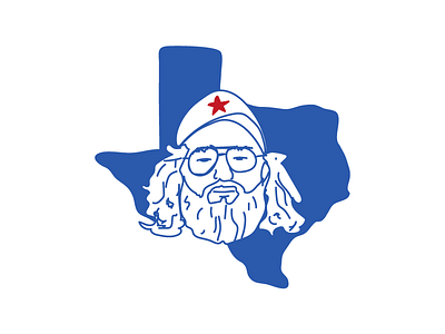 Texas Boy beard drawing face glasses line lone star simple star state sticker texas