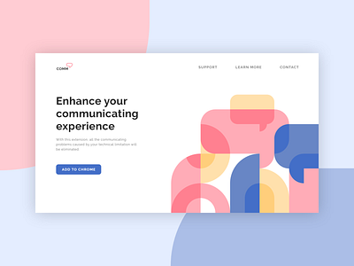 COMM - Browser Extension abstract desaturated design flat minimal overlap overlapping ui ux vector web web design website