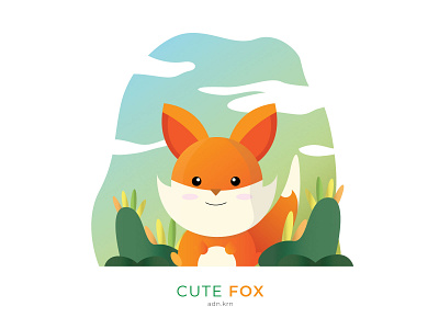 Cute FOX animal cute design design effect grain flat graphic design illustration minimal vector