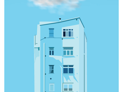 Blue Build design flat illustration ui vector