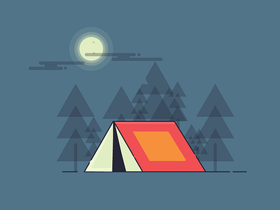 Camp design flat illustration minimal ui vector