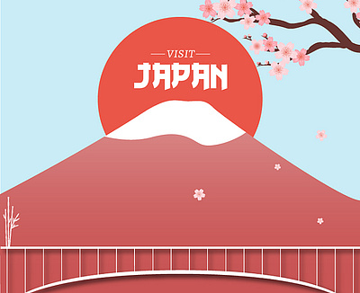 Japan design flat illustration vector