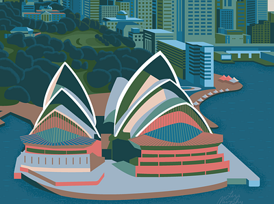 Sydney Opera House 2020 design flat illustration vector