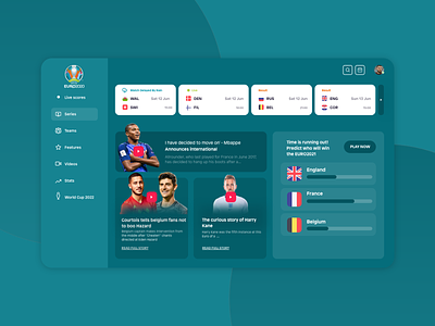 EURO 2021 - Fixtures & Results 2021 design football ui design uxui web