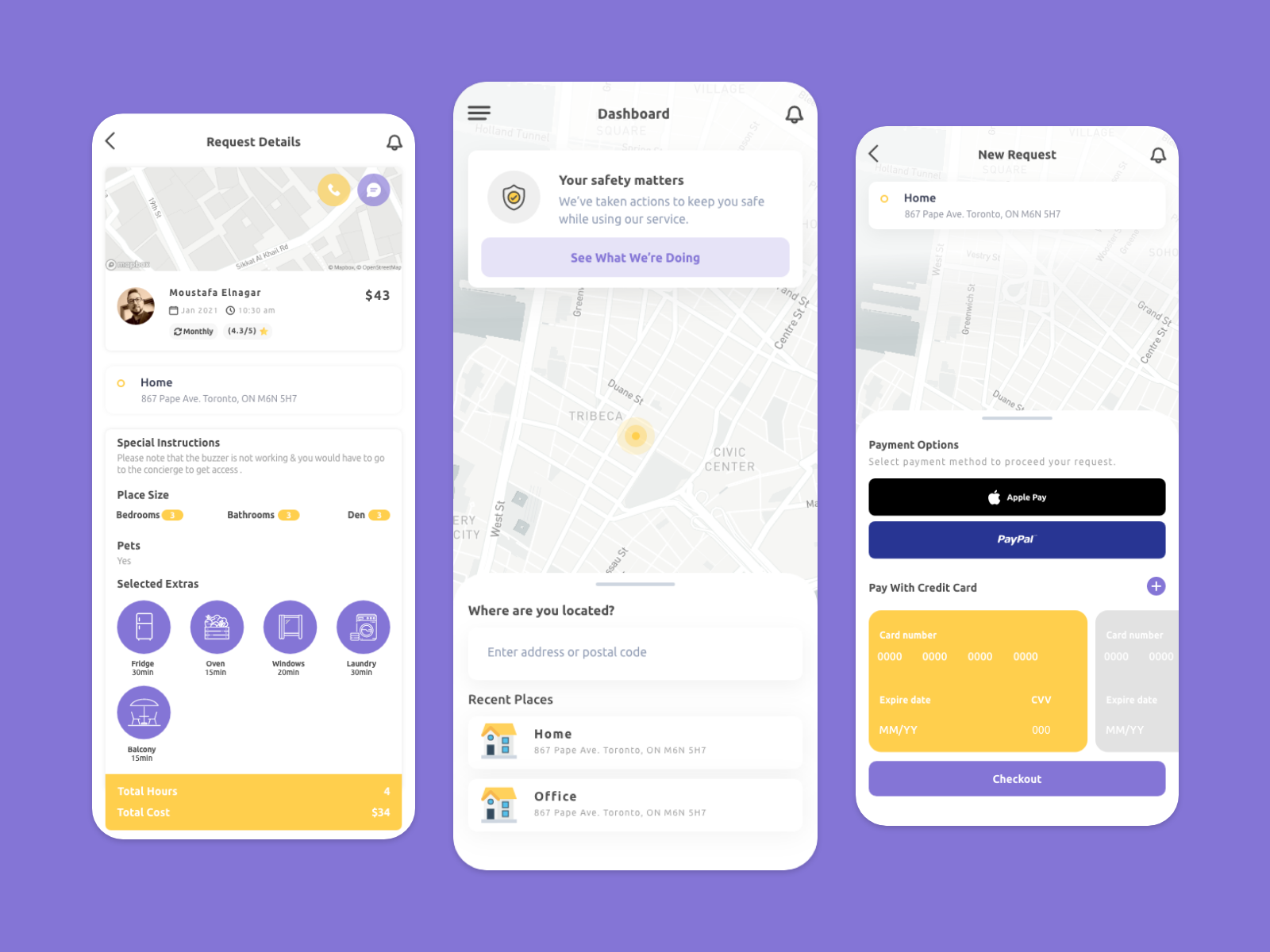 Home Cleaning Service App UI by Mostafa elnagar on Dribbble