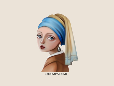 Girl with a Pearl Earring animation character design design digital paint digital painting digitalart illustration photoshop wacom intuos