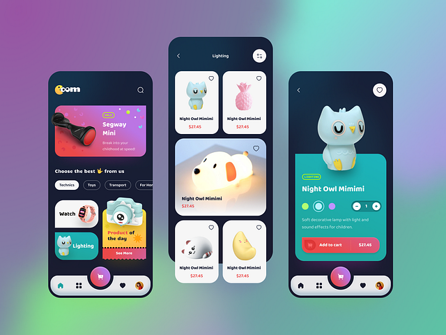 Kids store mobile app, UI concept by Kristina Poliakova on Dribbble