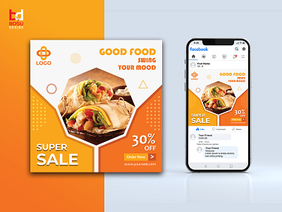 Super Sale Food social media and instagram post template