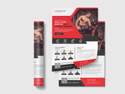 Modern abstract fitness training and gym flyer template generic