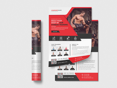 Modern abstract fitness training and gym flyer template