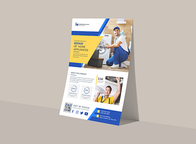 Modern home appliance repair service flyer template design branding and identity branding design corporate design corporate identity corporate identity design design graphic design identity design modern template design