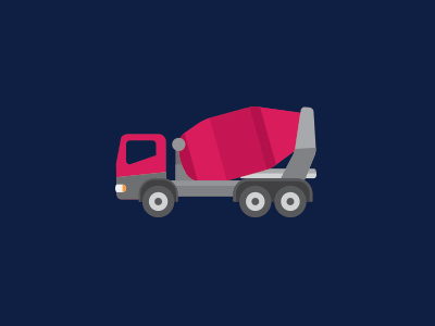 Flat concrete mixer truck