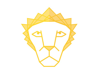 Lion, Löwe, Lüvi design flat head icon ilustration lion yellow