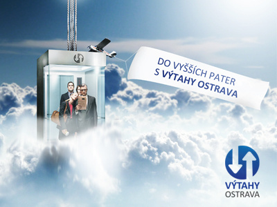Lift ad design ad clouds corporate elevator lift sky