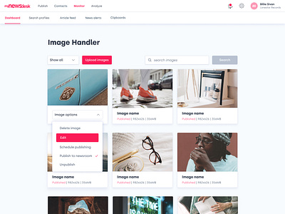 Image Handler app design landing page ui ux web