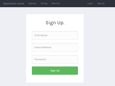 Yet another Sign Up page clean minimal signup