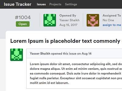 An upgrade to the issue page posted few days ago. issue issue tracker project management.