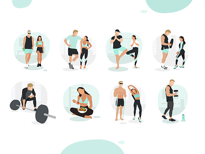 Illustrations for fitness blogger's website