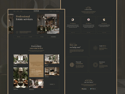 Real Estate promo website design gold gsndesign luxury promo website real estate ui ux webdesign website