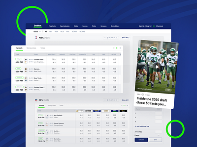 Desktop version of the sports betting project basketball bets betting app clean ui design donbest equal football gambling game mobile nba nfl sport sport app ui userexperience ux uxui